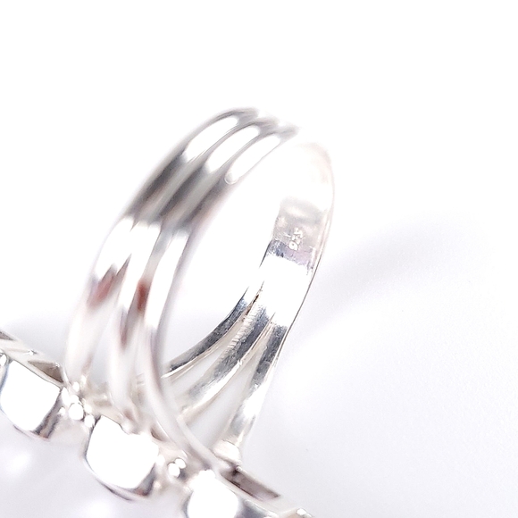 🎉HP~12/19🎉 Sterling Silver 5 Stone Checkerboard Kunzite Crawler Ring Size 9 - Picture 10 of 16